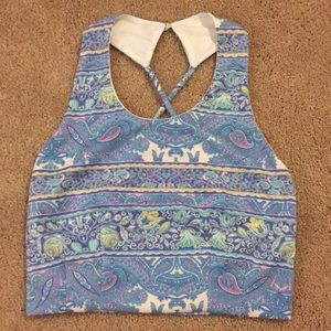 Paisley blue crop top